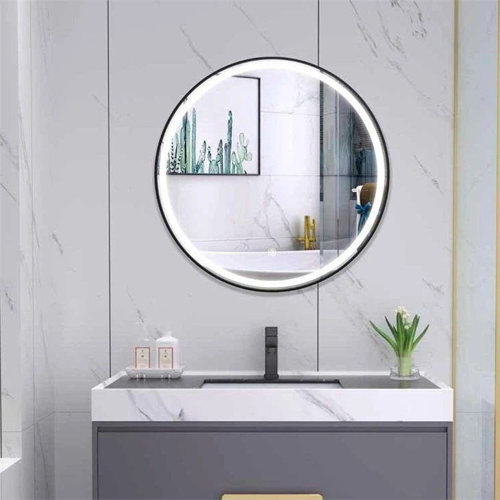 round illuminated bathroom mirror