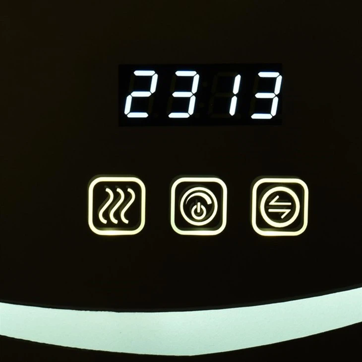 Circular mirror with time display